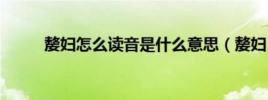 嫠妇怎么读音是什么意思（嫠妇）