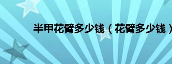 半甲花臂多少钱（花臂多少钱）