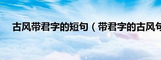 古风带君字的短句（带君字的古风句子）