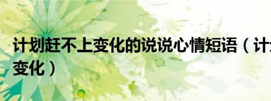 计划赶不上变化的说说心情短语（计划赶不上变化）