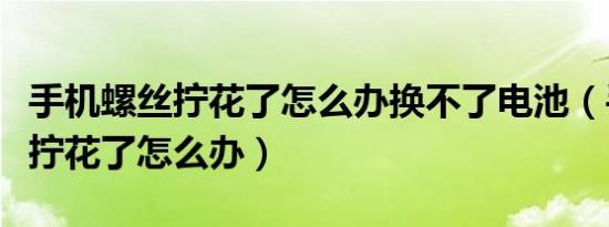 手机螺丝拧花了怎么办换不了电池（手机螺丝拧花了怎么办）