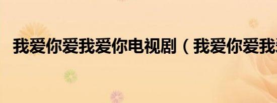 我爱你爱我爱你电视剧（我爱你爱我爱你）