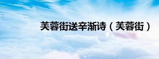 芙蓉街送辛渐诗（芙蓉街）