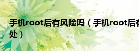 手机root后有风险吗（手机root后有什么坏处）