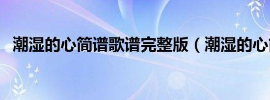 潮湿的心简谱歌谱完整版（潮湿的心简谱）
