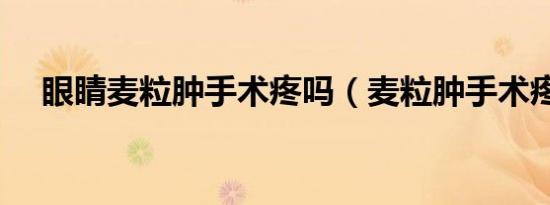 眼睛麦粒肿手术疼吗（麦粒肿手术疼吗）
