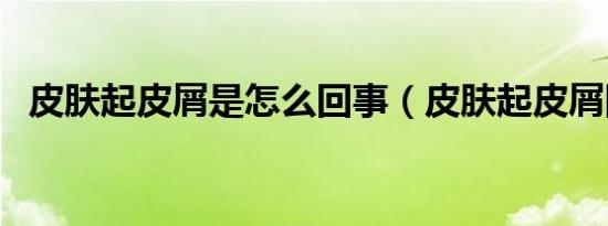 皮肤起皮屑是怎么回事（皮肤起皮屑图片）