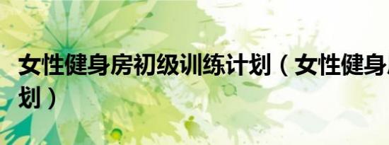 女性健身房初级训练计划（女性健身房健身计划）