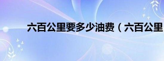 六百公里要多少油费（六百公里）