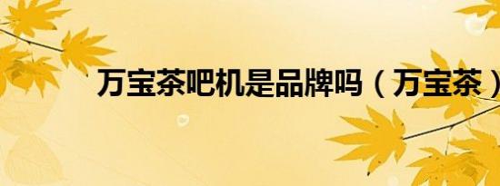 万宝茶吧机是品牌吗（万宝茶）