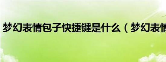 梦幻表情包子快捷键是什么（梦幻表情包子）