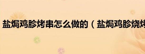 盐焗鸡胗烤串怎么做的（盐焗鸡胗烧烤做法）