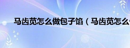 马齿苋怎么做包子馅（马齿苋怎么做）