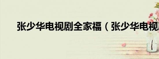 张少华电视剧全家福（张少华电视剧）