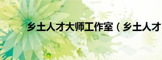 乡土人才大师工作室（乡土人才）