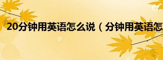 20分钟用英语怎么说（分钟用英语怎么说）