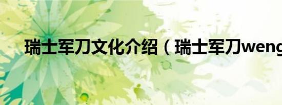 瑞士军刀文化介绍（瑞士军刀wenger）