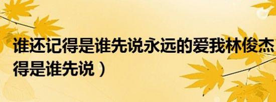 谁还记得是谁先说永远的爱我林俊杰（谁还记得是谁先说）