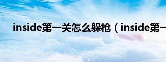 inside第一关怎么躲枪（inside第一关）