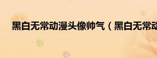 黑白无常动漫头像帅气（黑白无常动漫）
