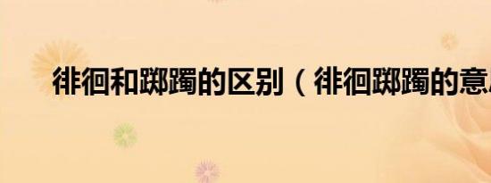 徘徊和踯躅的区别（徘徊踯躅的意思）