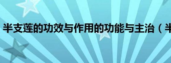 半支莲的功效与作用的功能与主治（半支莲）