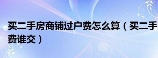 买二手房商铺过户费怎么算（买二手商铺过户费谁交）