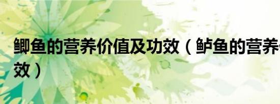 鲫鱼的营养价值及功效（鲈鱼的营养价值及功效）