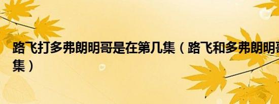 路飞打多弗朗明哥是在第几集（路飞和多弗朗明哥打是第几集）