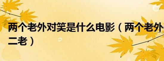两个老外对笑是什么电影（两个老外dj叫什么二老）