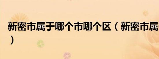 新密市属于哪个市哪个区（新密市属于哪个市）