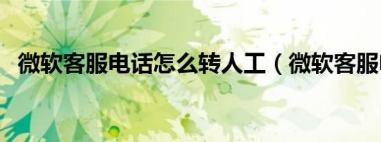 微软客服电话怎么转人工（微软客服电话）