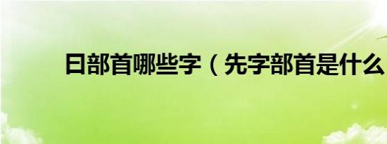 曰部首哪些字（先字部首是什么）