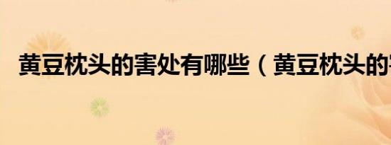 黄豆枕头的害处有哪些（黄豆枕头的害处）
