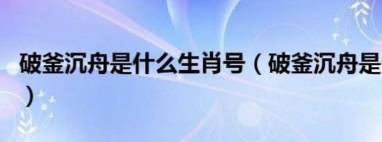 破釜沉舟是什么生肖号（破釜沉舟是什么生肖）