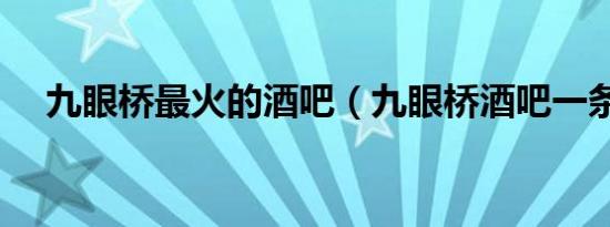 九眼桥最火的酒吧（九眼桥酒吧一条街）