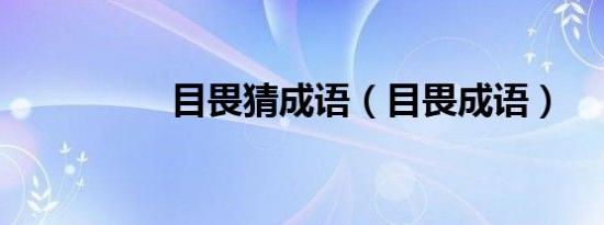 目畏猜成语（目畏成语）