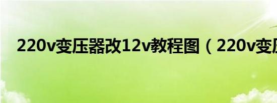 220v变压器改12v教程图（220v变压器）