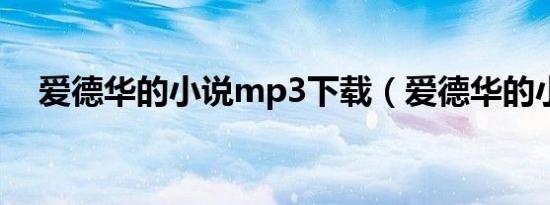 爱德华的小说mp3下载（爱德华的小说）