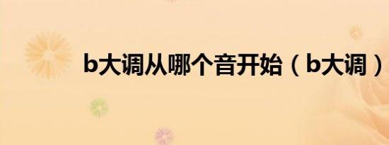 b大调从哪个音开始（b大调）