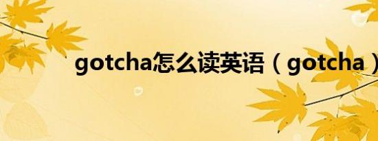 gotcha怎么读英语（gotcha）