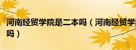河南经贸学院是二本吗（河南经贸学院是本科吗）