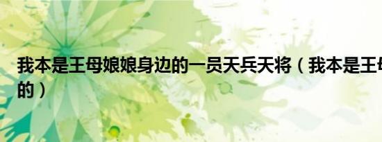 我本是王母娘娘身边的一员天兵天将（我本是王母娘娘身边的）