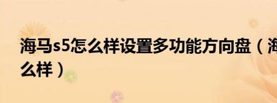 海马s5怎么样设置多功能方向盘（海马s5怎么样）