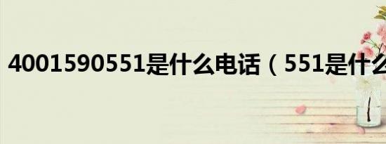 4001590551是什么电话（551是什么电话）