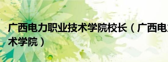广西电力职业技术学院校长（广西电力职业技术学院）