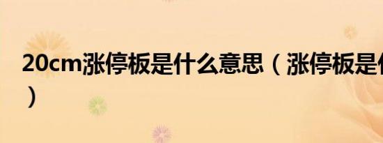 20cm涨停板是什么意思（涨停板是什么意思）
