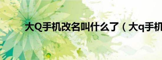 大Q手机改名叫什么了（大q手机）