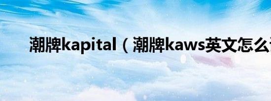 潮牌kapital（潮牌kaws英文怎么读）