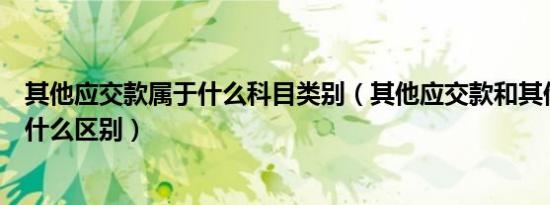 其他应交款属于什么科目类别（其他应交款和其他应付款有什么区别）